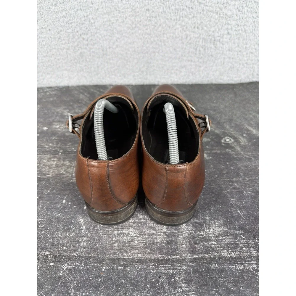 To Boot New York Men's 8 US Brown Leather Dress Shoes Double Monk Strap